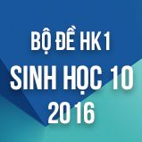 Bộ đề thi HK1 môn Sinh học lớp 10 năm 2016