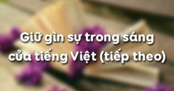 Giữ gìn sự trong sáng của tiếng Việt (tiếp theo)