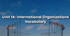 Unit 14: International Organizations - Vocabulary