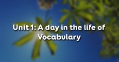 Unit 1: A day in the life of - Vocabulary