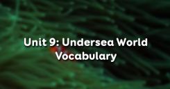 Unit 9: Undersea World - Vocabulary