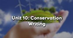 Unit 10: Conservation - Writing
