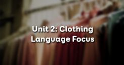 Unit 2: Clothing - Language Focus
