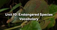 Unit 10: Endangered Species - Vocabulary