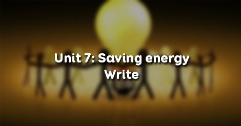 Unit 7 Lớp 9 Write - Bài Viết Saving Energy