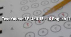 Test Yourself F Unit 15 - 16 English 11