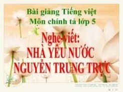 Chính tả Nghe - viết Nhà yêu nước Nguyễn Trung Trực