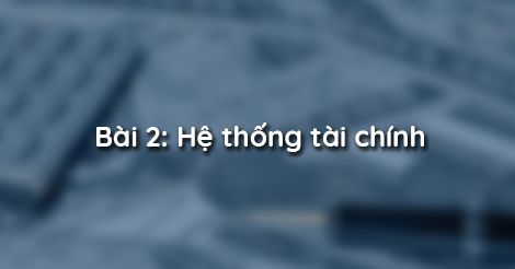 Bài 2: Hệ thống tài chính
