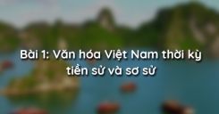 Bài 1: Văn hóa Việt Nam thời kỳ tiền sử và sơ sử