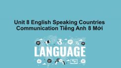 Unit 8: English Speaking Countries - Communication