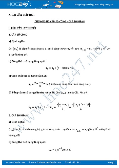 Đề cương ôn tập học kì 2 môn Toán lớp 11