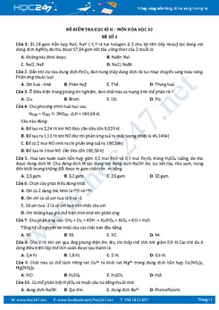 4 đề thi học kỳ 2 môn Hóa lớp 10 có đáp án