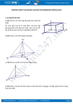 Phương pháp tọa độ hóa giải bài toán hình học không gian