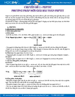 Peptit hay và khó môn Hóa ôn thi THPT QG có lời giải chi tiết