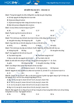 Bộ 2 Đề thi học kì 1 Hóa học 10