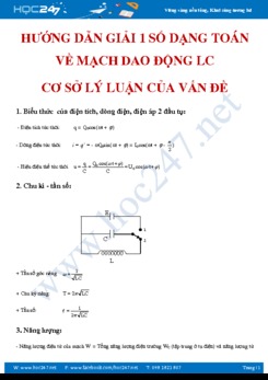 Hướng dẫn giải 1 số dạng toán về mạch dao động LC