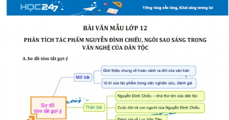 Phân tích tác phẩm Nguyễn Đình Chiểu, ngôi sao sáng trong văn nghệ của dân tộc - Trường Tiểu học Thủ Lệ