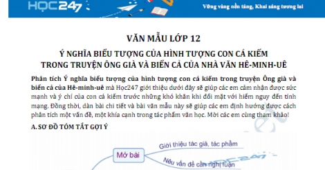 Ý nghĩa biểu tượng của hình tượng con cá kiếm trong truyện Ông già và biển cả của nhà văn Hê-minh-uê