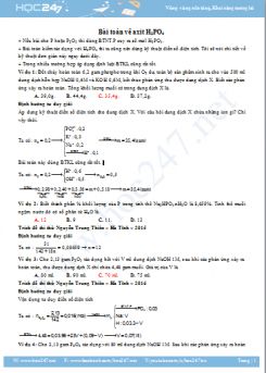 Bài tập về axit H3PO4