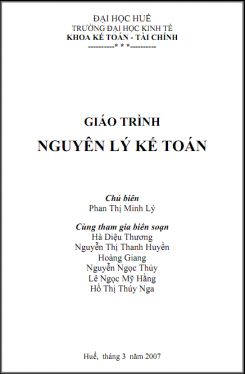 Giáo trình Nguyên lý kế toán - Phan Thị Minh Lý