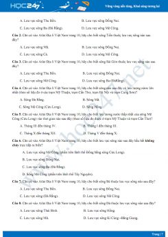 Câu hỏi trắc nghiệm Atlat Địa lí Việt Nam - P1 (trang 4 - 20)