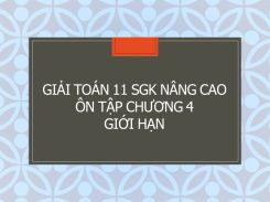 Giải Toán 11 SGK nâng cao Ôn tập Chương 4 Giới hạn