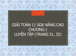 Giải Toán 11 SGK nâng cao Chương 1 Luyện tập (trang 31, 32)