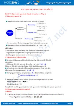 Phương pháp giải bài tập Chương Nguyên Tử