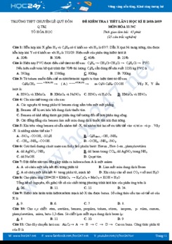 Đề kiểm tra 1 tiết lần 2 HK2 môn Hóa học 11 năm 2019 - Trường THPT Chuyên Lê Quý Đôn (có đáp án)