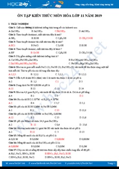 Ôn tập kiến thức môn Hóa học 11 năm 2019 (có đáp án)