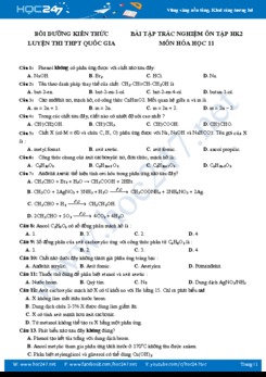 Bài tập trắc nghiệm ôn tập HK2 môn Hóa 11 - Bồi dưỡng kiến thức, luyện thi THPT QG