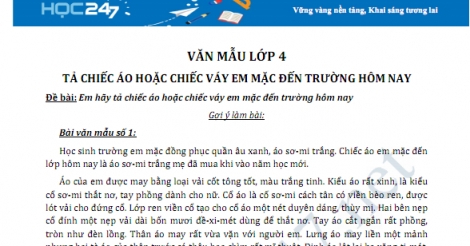 Bài Văn Tả Chiếc Áo Đồng Phục Lớp 4 - Miêu Tả Chi Tiết, Sáng Tạo Và Ý Nghĩa