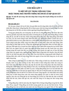 Tả một đồ vật trong viện bảo tàng hoặc trong nhà truyền thống mà em đã có dịp quan sát - Văn mẫu lớp 5