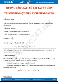 Hướng dẫn giải 1 số bài tập Vật lý 11 về Điện trường do một điện tích điểm gây ra