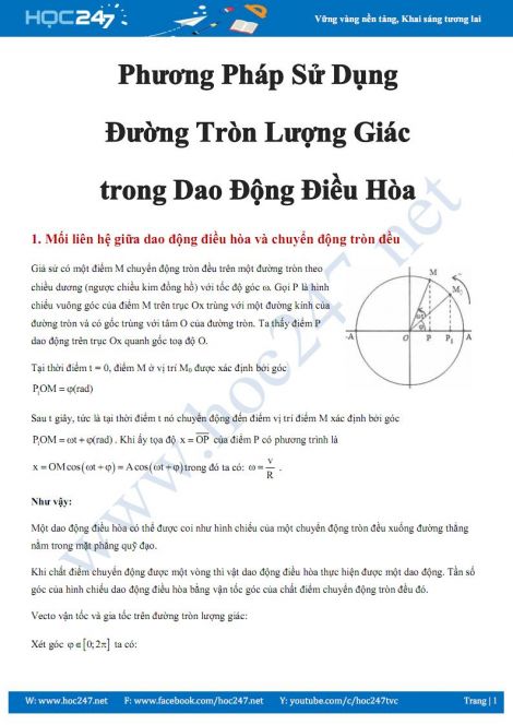 Tại sao vòng tròn xoe lượng giác là 1 định nghĩa cần thiết vô vật lý cơ 12?
