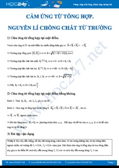 Dạng bài tập tìm Cảm ứng từ tổng hợp và Nguyên lí chồng chất Từ trường năm 2019