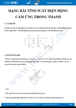 Hướng dẫn dạng bài tính Suất điện động cảm ứng trong thanh năm học 2019-2020