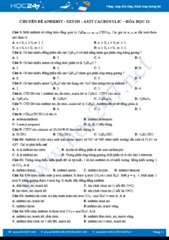 Chuyên đề Andehit - Xeton - Axit Cacboxylic môn Hóa học 11