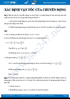 Hướng dẫn giải dạng toán về Xác định vận tốc của chuyển động môn Vật lý 8