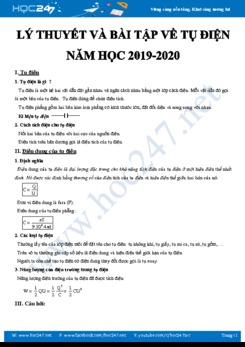 Lý thuyết và bài tập về Tụ điện môn Vật lý 11 năm học 2019-2020