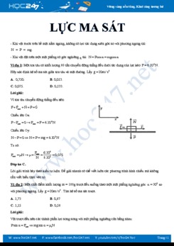 Các bài tập minh họa về Lực ma sát có đáp án chi tiết năm học 2019-2020