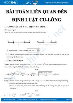 Phương pháp giải các bài toán liên quan đến Định luật Cu-lông môn Vật lý 11