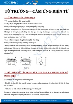 Lý thuyết và bài tập ôn tập Từ trường- Cảm ứng điện từ môn Vật lý 9 năm học 2019-2020