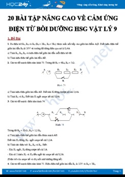 20 bài tập nâng cao về Cảm ứng điện từ bồi dưỡng Học sinh giỏi Vật lý 9