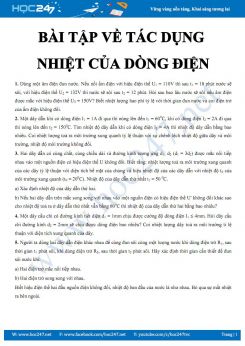 Chuyên đề bài tập về Tác dụng nhiệt của dòng điện môn Vật lý 9 có hướng dẫn chi tiết