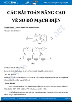 Các bài toán nâng cao về Sơ đồ mạch điện môn Vật lý 9 bồi dưỡng HSG năm học 2019-2020