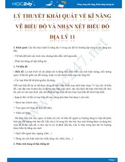 Lý thuyết khái quát về kỹ năng vẽ biểu đồ và nhận xét biếu đồ Địa lý 11