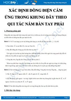 Xác định dòng điện cảm ứng sinh ra trong khung dây theo qui tắc nắm bàn tay phải