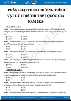 Phân loại bài tập trắc nghiệm theo chương trình Vật lý 11 luyện thi THPT QG năm 2020