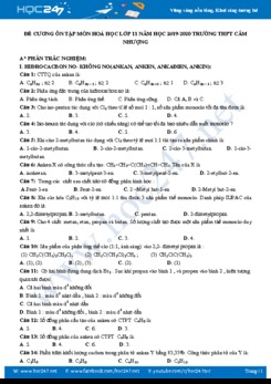 Đề cương ôn tập môn Hóa học 11 năm 2019-2020 Trường THPT Cẩm Nhượng